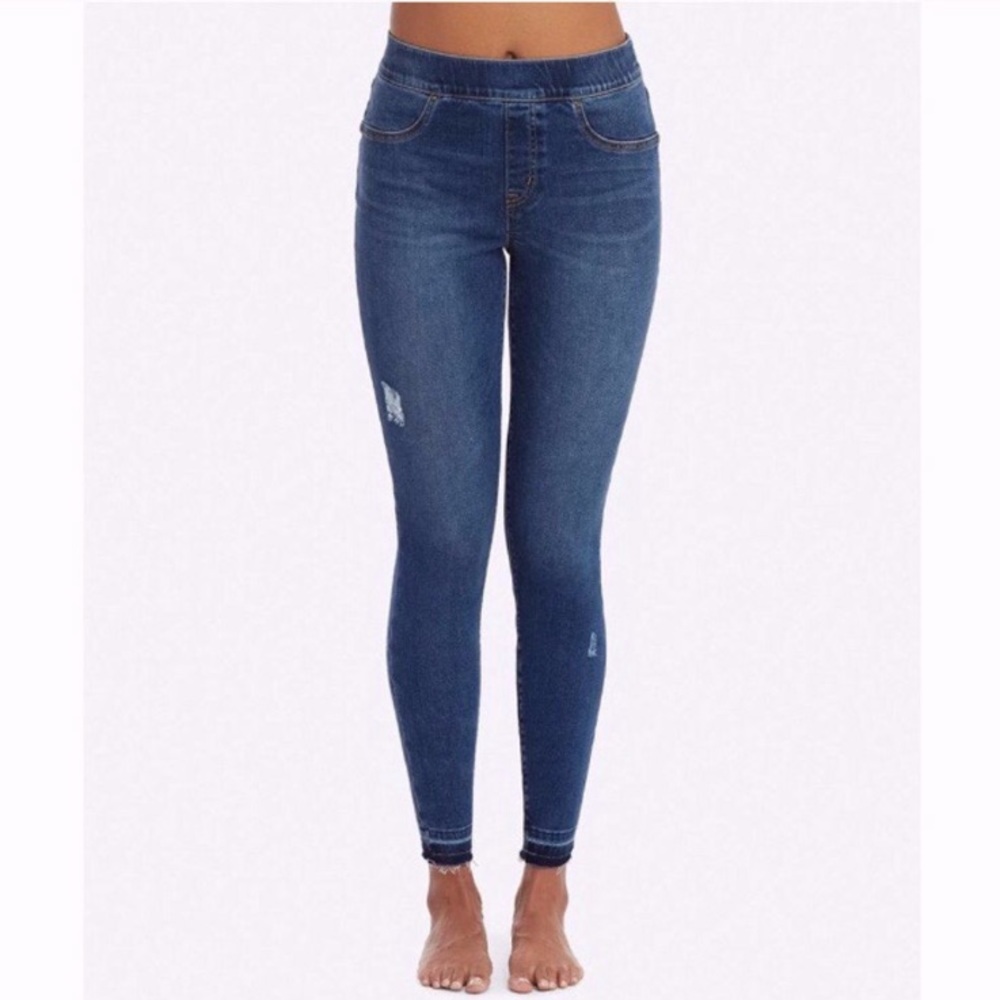 SPANX Raw Hem Distressed Skinny Jeggings